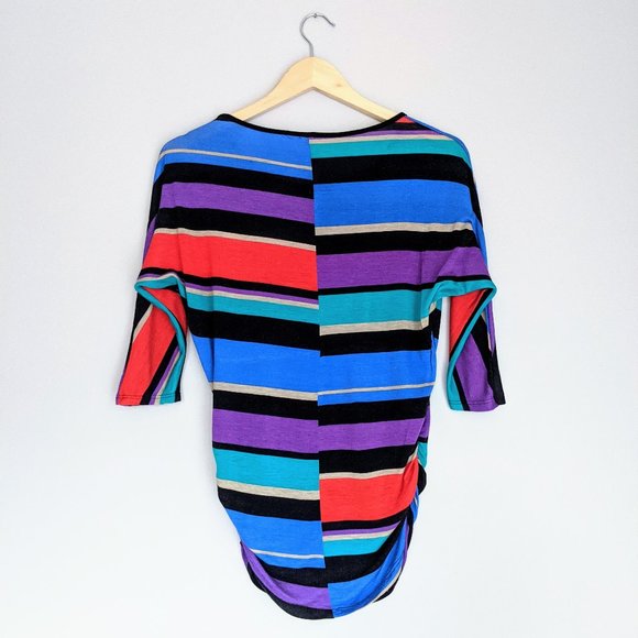 🇺🇸 Ginger G Striped Rayon Batwing Top Made In USA - Picture 3 of 6